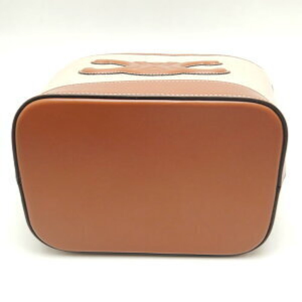 Celine Bucket Crossbody Shoulder Bag Cuir Triomphe Canvas Calfskin Natural Tan - Picture 5 of 9
